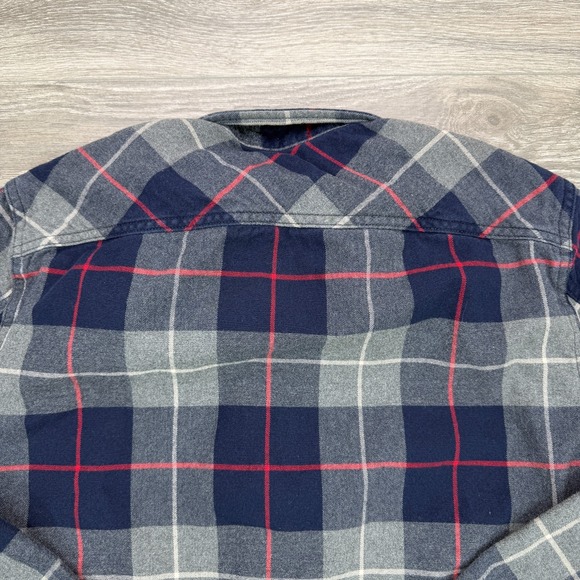 Flint And Tinder Flannel Shirt Men XL Blue Red Plaid Double Pocket Button Up USA - Picture 11 of 14